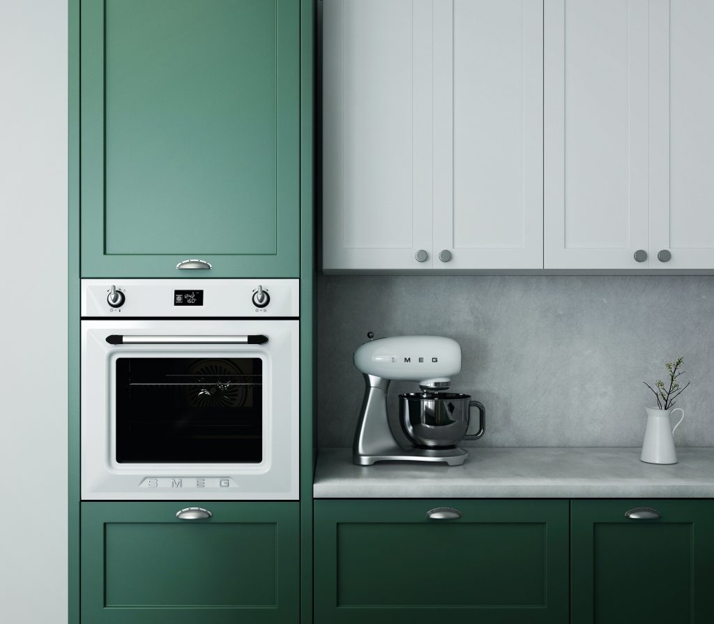 green kitchen cabinets resurfaced in Texas